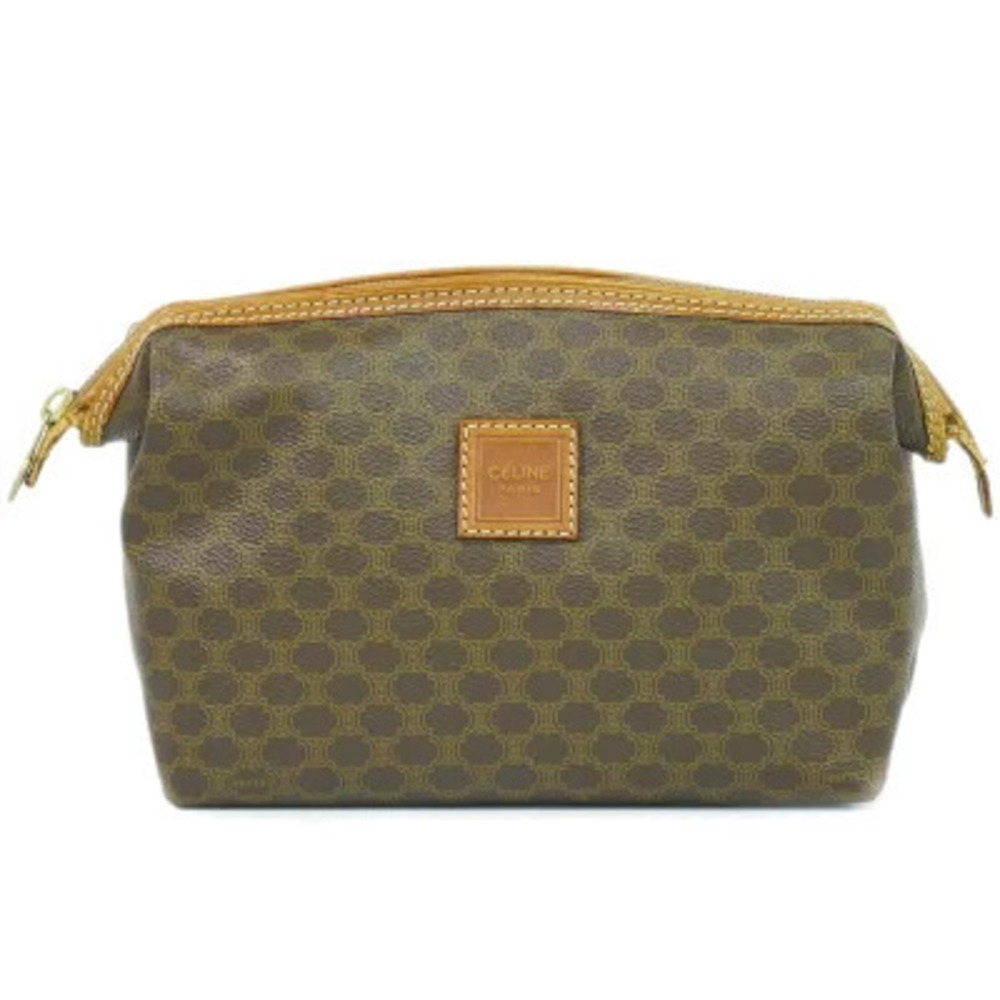 Celine Macadam Pouch Cosmetic Case Brown